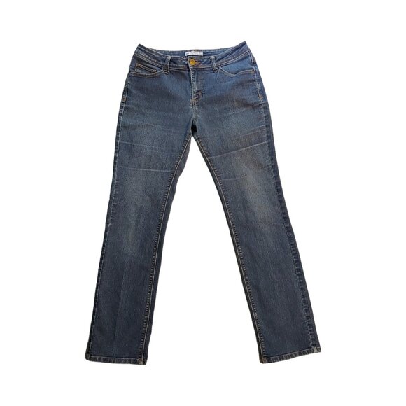 Lee Perfect Fit Jeans Women's Size 10 Medium Wash Mid Rise Straight Leg Stretch - Picture 1 of 9
